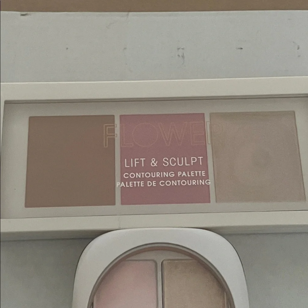 Beauty Contouring Palette with Pink and Cream Shades and shadow Quad petal play